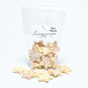 Paw Prints Dog Safe White Chocolate Stars