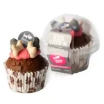 Barking Bakery Carob Woofin Dog Treat with Pink Frosting