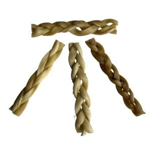 100% 4 x Natural Beef Head Skin Chewy Braid