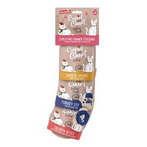 Cupid & Comet Christmas Dinner Cat Kitten Stocking