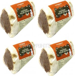 4 X Natural Filled Marrow Bone - Meat & Peanut Butter